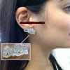 Two Tone Silver/Gold Plated 3D Double Plate Name Earrings Style 10